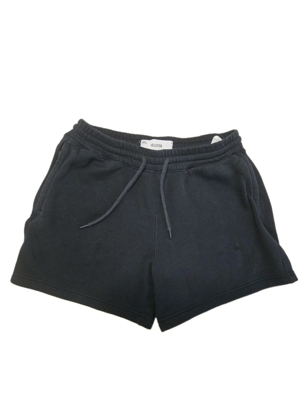 Hollister Mens Black Fleece Sweat Shorts Small Drawstring Athleisure